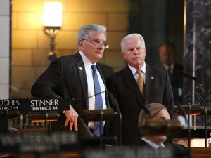 <a href='http://news.legislature.ne.gov/dist48' target='_blank' title='Link to the website of Sen. John Stinner'>Sen. John Stinner</a> and Sen. Matt Williams