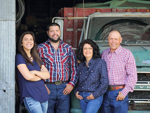 Sen. Tom Brandt on the family farm with wife Sandra and their children Mariah and Evan.
