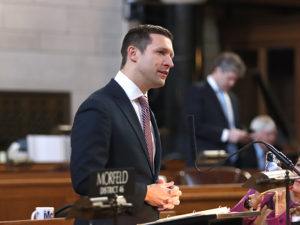 <a href='http://news.legislature.ne.gov/dist46' target='_blank' title='Link to the website of Sen. Adam Morfeld'>Sen. Adam Morfeld</a>