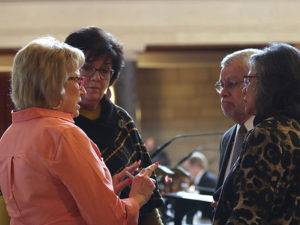 <a href='http://news.legislature.ne.gov/dist39' target='_blank' title='Link to the website of Sen. Lou Ann Linehan'>Sen. Lou Ann Linehan</a>, Joni Albrecht, Steve Halloran and Rita Sanders