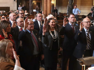New senators being sworn in.